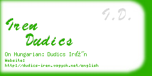 iren dudics business card